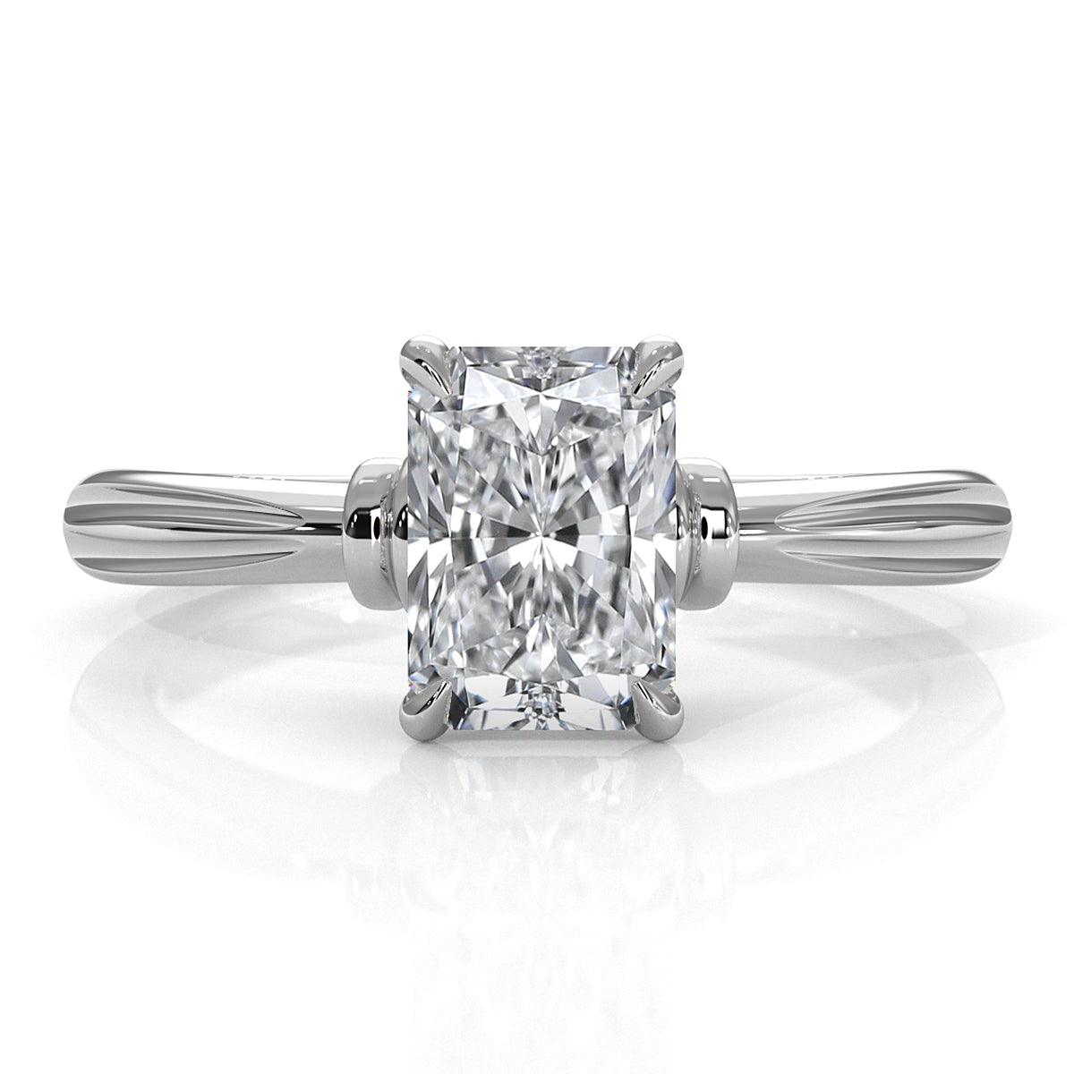 4.2g Ridged Solitaire Prong Set Lab Grown Diamond Engagement Ring IGI Certified 2.6mm 1.00 Ctw.